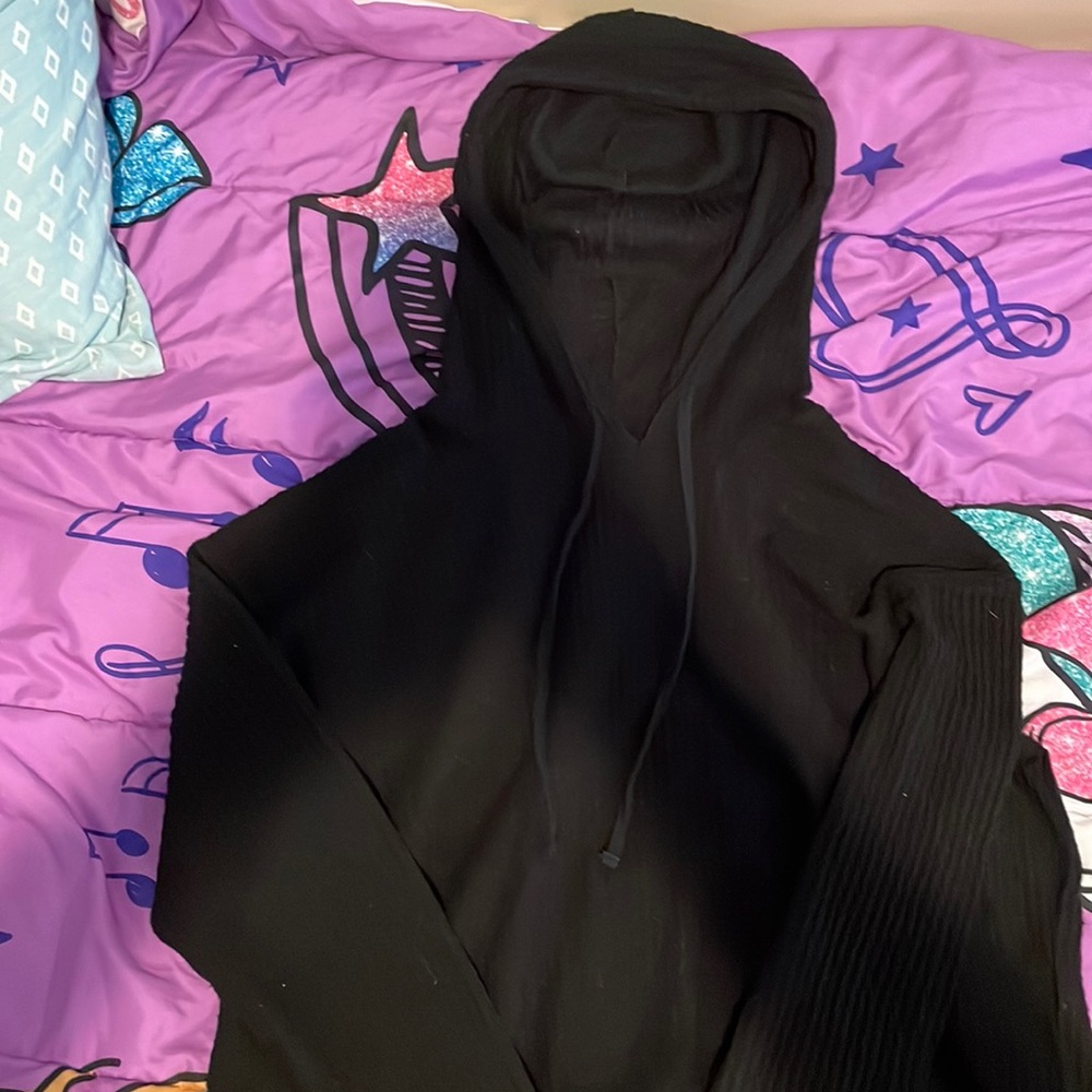 Ambiance hooded long sleeve crop top